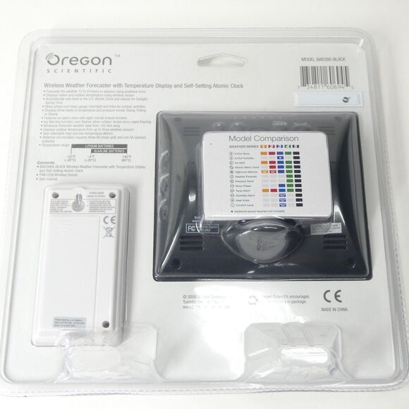 Oregon Scientific Wireless Weather Forecaster 4 BAR386 Black SEALED UNUSED - Picture 6 of 10